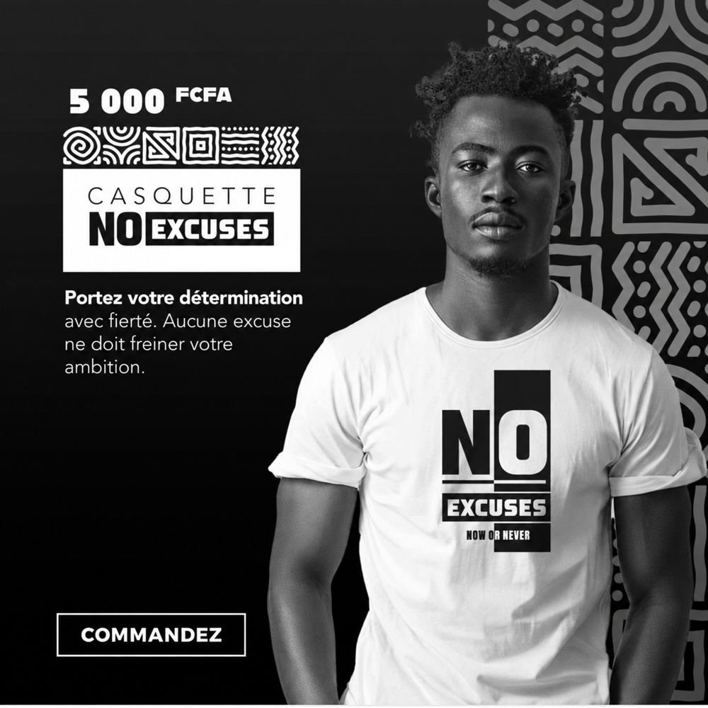 Casquette No Excuses — 5 000 FCFA